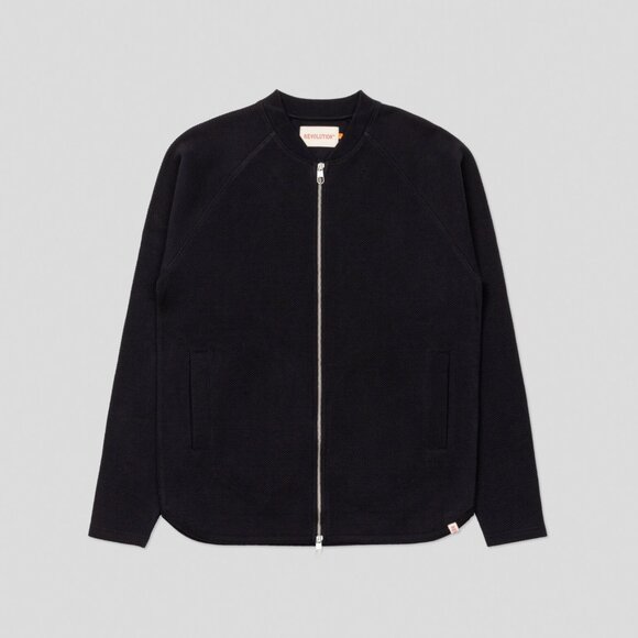 BNWT Revolution of 1995 - Men's Black Organic Cotton Zip-Up Bomber Sweatshirt - Picture 1 of 6